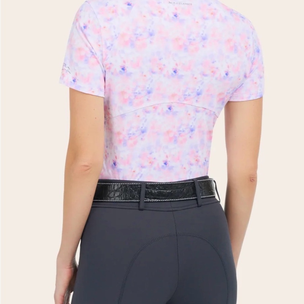 RJ Classics Women's Floral Short Sleeve Top . Horseback riding shirt. - Picture 2 of 9